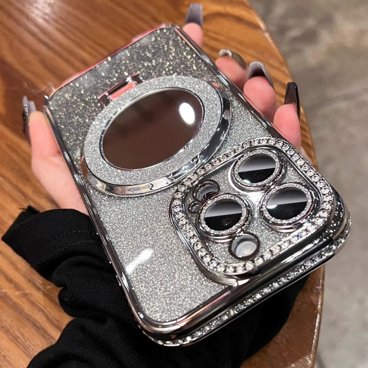 For iPhone 13 Rhinestone Mirror Glitter MagSafe TPU Phone Case(Sierra Blue) - iPhone 13 Cases by buy2fix | Online Shopping UK | buy2fix