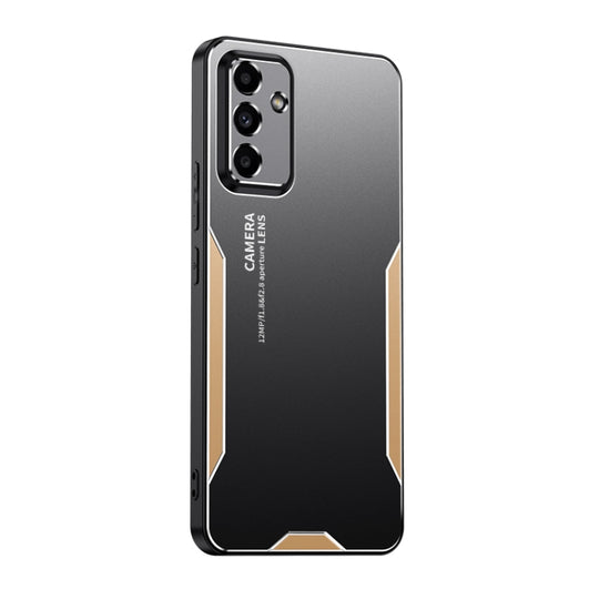 For Galaxy A55 5G Blade Series TPU Hybrid Metal Phone Case(Gold)
