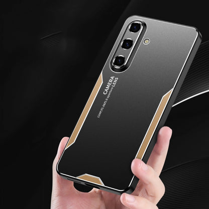 For Samsung Galaxy S25 5G Blade Series TPU Hybrid Metal Phone Case(Gold) by buy2fix