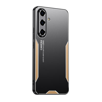 For Samsung Galaxy S25+ 5G Blade Series TPU Hybrid Metal Phone Case(Gold) by buy2fix