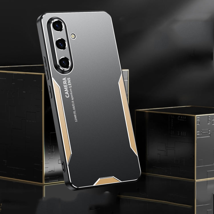 For Samsung Galaxy S25+ 5G Blade Series TPU Hybrid Metal Phone Case(Gold) by buy2fix