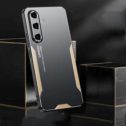 For Samsung Galaxy S25+ 5G Blade Series TPU Hybrid Metal Phone Case(Gold) by buy2fix