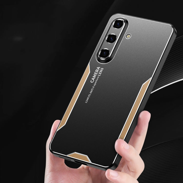 For Samsung Galaxy S25+ 5G Blade Series TPU Hybrid Metal Phone Case(Gold) by buy2fix