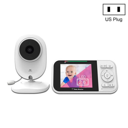 Temperature Detection 2 Way Voice Baby Security Video Camera 2.8-inch LCD Baby Monitor(US Plug) by buy2fix