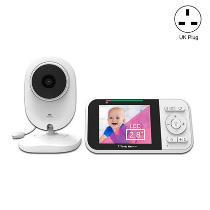 Temperature Detection 2 Way Voice Baby Security Video Camera 2.8-inch LCD Baby Monitor(UK Plug) by buy2fix