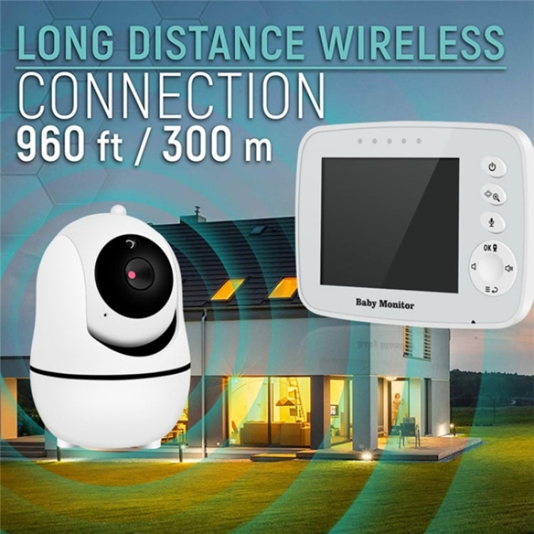 SM32PTA Two-Way Audio Night Vision Surveillance Camera 3.5 inch Baby Monitor(EU Plug) by buy2fix