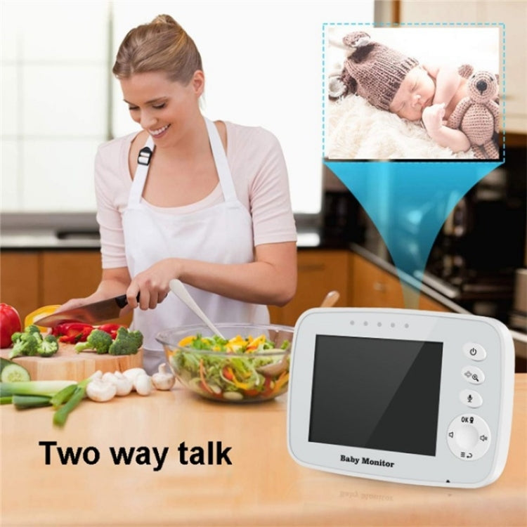 SM32PTA Two-Way Audio Night Vision Surveillance Camera 3.5 inch Baby Monitor(EU Plug) by buy2fix