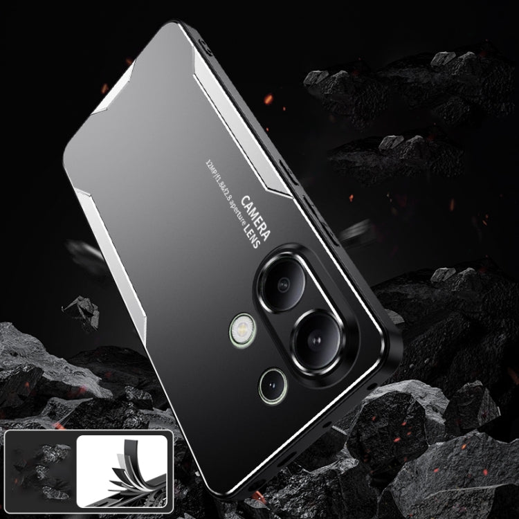 For Xiaomi Redmi Note 13 4G Blade Series TPU Hybrid Metal Phone Case(Silver) - Xiaomi Cases by buy2fix | Online Shopping UK | buy2fix