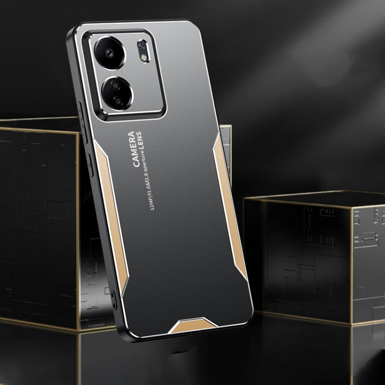 For Xiaomi Redmi 13C Blade Series TPU Hybrid Metal Phone Case(Red) by buy2fix