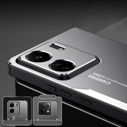 For Xiaomi Redmi 13C Blade Series TPU Hybrid Metal Phone Case(Red) by buy2fix