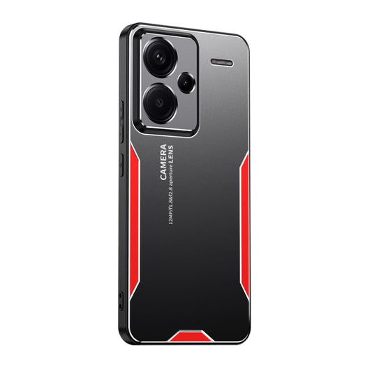 For Xiaomi Redmi Note 13 Pro+ Blade Series TPU Hybrid Metal Phone Case(Red) - Xiaomi Cases by buy2fix | Online Shopping UK | buy2fix