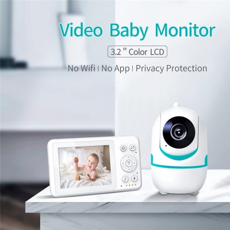 D031 2 Way Voice Built-in Lullabies Home Baby Security Camera 3.2-inch LCD Baby Monitor(UK Plug) by buy2fix