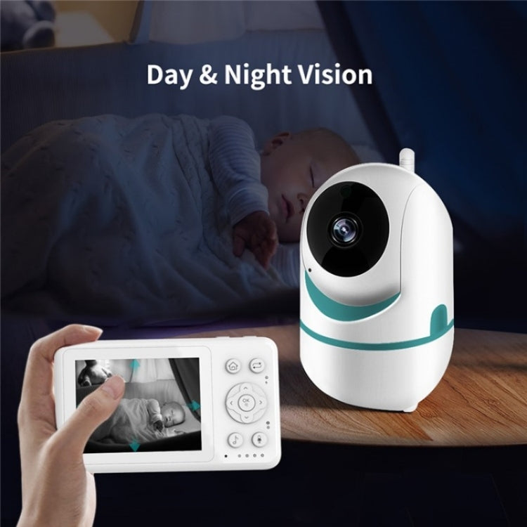 D031 2 Way Voice Built-in Lullabies Home Baby Security Camera 3.2-inch LCD Baby Monitor(EU Plug) by buy2fix