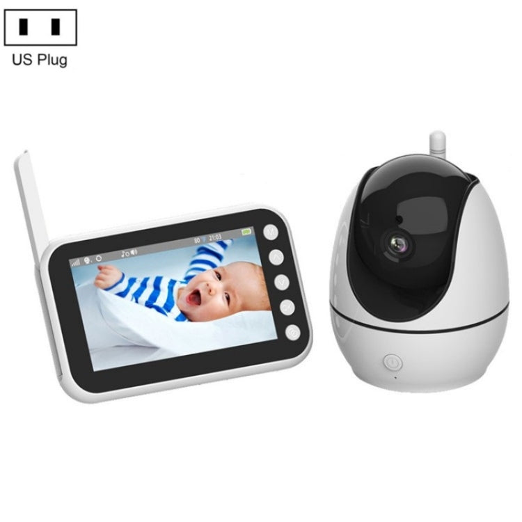 ABM200 Support Two-Way Voice Temperature Display 4.5-inch Video Baby Monitor Music Player(US Plug) by buy2fix
