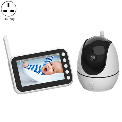 ABM200 Support Two-Way Voice Temperature Display 4.5-inch Video Baby Monitor Music Player(UK Plug) by buy2fix