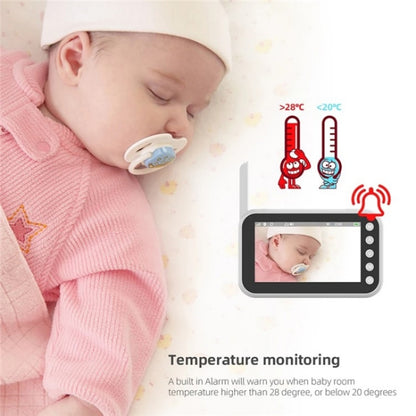 ABM200 Support Two-Way Voice Temperature Display 4.5-inch Video Baby Monitor Music Player(AU Plug) by buy2fix