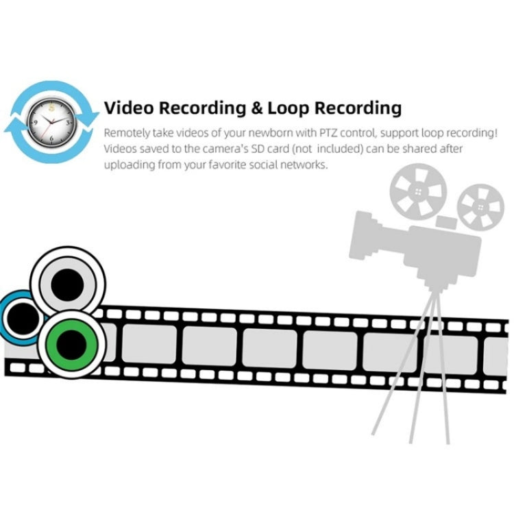 ABM200 Support Two-Way Voice Temperature Display 4.5-inch Video Baby Monitor Music Player(US Plug) by buy2fix