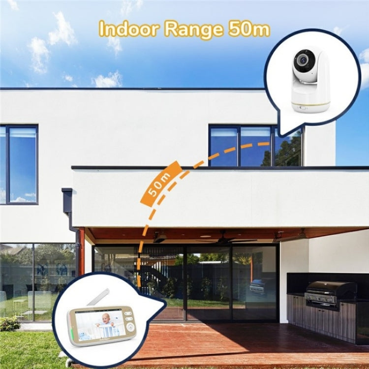 VB803 Built-in Lullabies PTZ Rotation HD Baby Security Camera 5-inch Baby Monitor(US Plug) by buy2fix