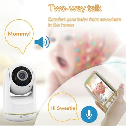 VB803 Built-in Lullabies PTZ Rotation HD Baby Security Camera 5-inch Baby Monitor(UK Plug) by buy2fix