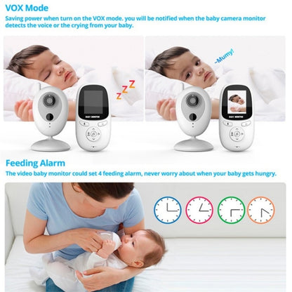 R306 Room Temperature Monitor Intercom Camera 2.0-inch Night Vision Wireless Baby Monitor(US Plug) by buy2fix