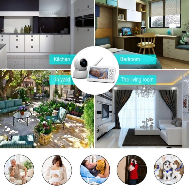 Infrared Night Vision Two-way Intercom Baby Monitor 5-inch Wireless Digital Monitor(AU Plug) by buy2fix