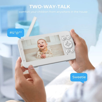 Infrared Night Vision Two-way Intercom Baby Monitor 5-inch Wireless Digital Monitor(UK Plug) by buy2fix