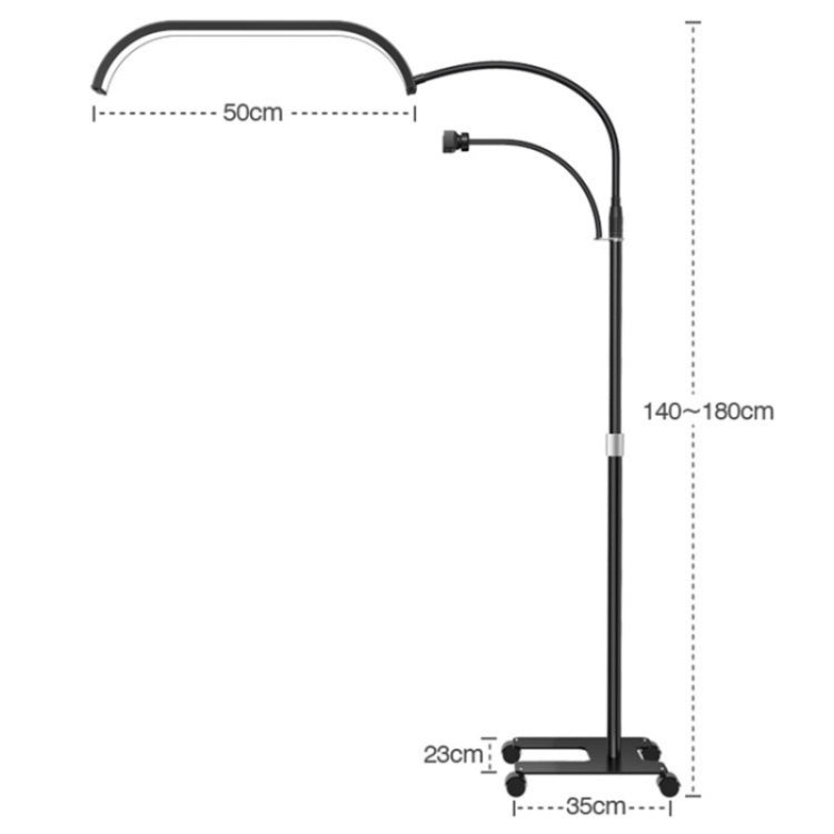 HD-G63X Floor Standing Remote Dimming LED Moon Lamp Manicure Eyelash Beauty Lamp(UK Plug) by buy2fix