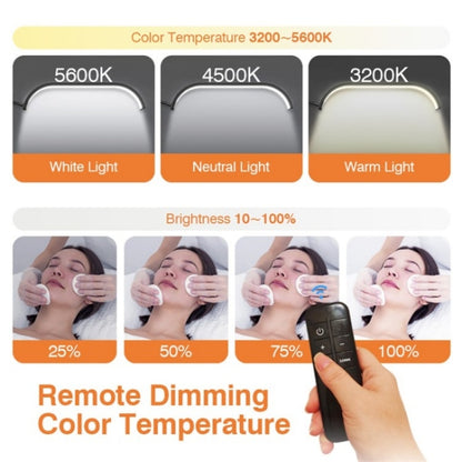 HD-G63X Floor Standing Remote Dimming LED Moon Lamp Manicure Eyelash Beauty Lamp(UK Plug) by buy2fix