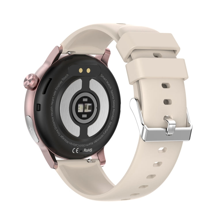 ET470 1.39 inch Color Screen Smart Watch Silicone Strap, Support Bluetooth Call / ECG(Beige) by buy2fix