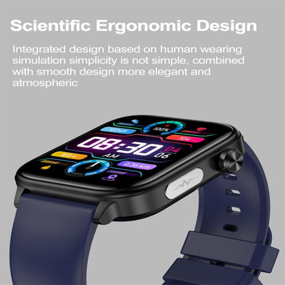 ET570 1.96 inch Color Screen Smart Watch Silicone Strap, Support Bluetooth Call / ECG(Blue) by buy2fix