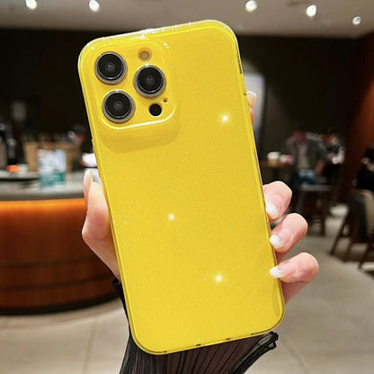 For iPhone 16 Pro Max Jelly Glitter Solid Color TPU Phone Case(Yellow) by buy2fix