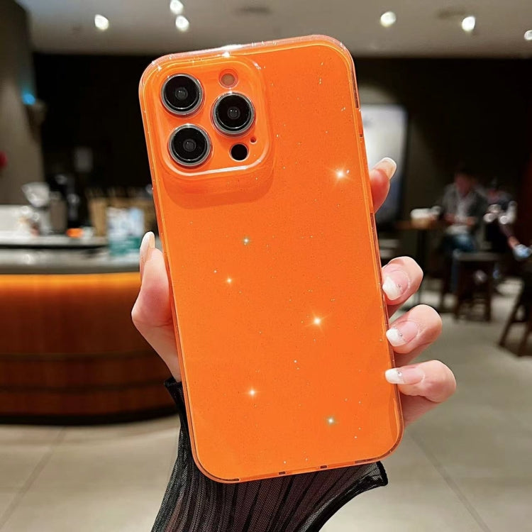 For iPhone 16 Pro Max Jelly Glitter Solid Color TPU Phone Case(Orange) by buy2fix