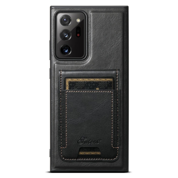 For Samsung Galaxy Note20 Ultra Suteni H17 Oil Eax Leather MagSafe Detachable Wallet Phone Case(Black) - Galaxy Note20 Ultra Cases by Suteni | Online Shopping UK | buy2fix