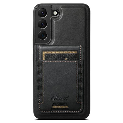 For Samsung Galaxy S25+ 5G Suteni H17 Oil Eax Leather MagSafe Detachable Wallet Phone Case(Black) - Galaxy S25+ 5G Cases by Suteni | Online Shopping UK | buy2fix