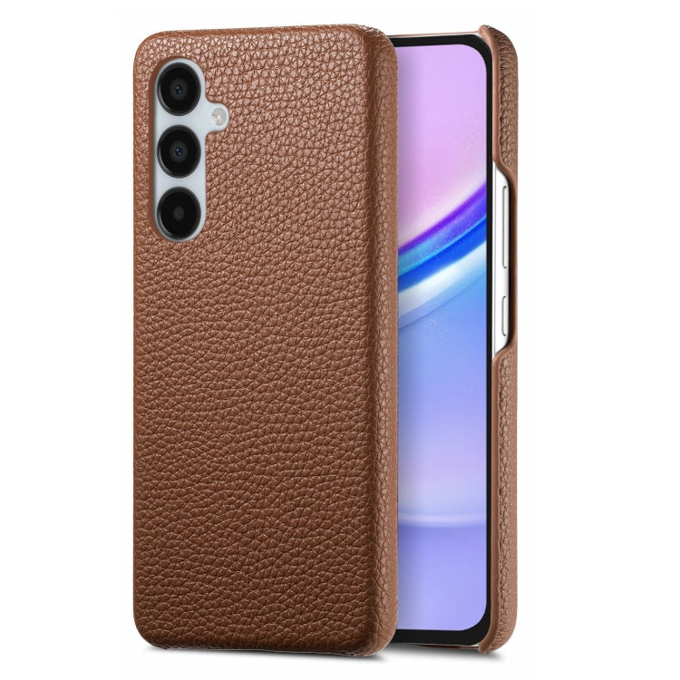 For Samsung Galaxy A15 Litchi Oil Edge Leather Back Phone Case(Brown) by buy2fix