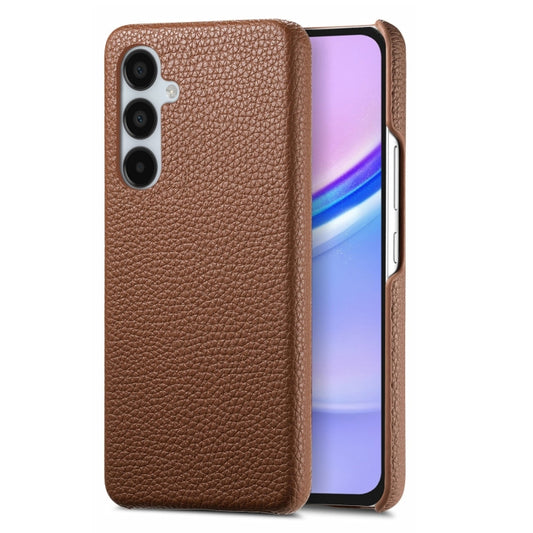 For Samsung Galaxy A15 Litchi Oil Edge Leather Back Phone Case(Brown) by buy2fix