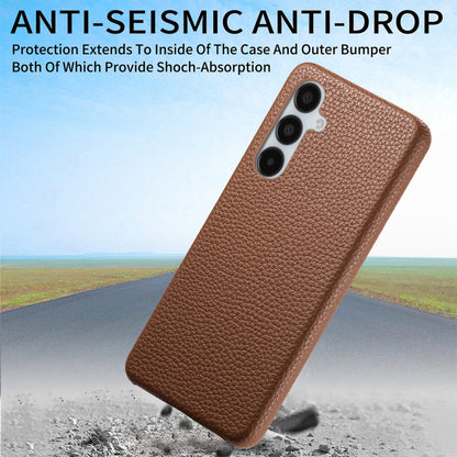 For Samsung Galaxy A15 Litchi Oil Edge Leather Back Phone Case(Brown) by buy2fix