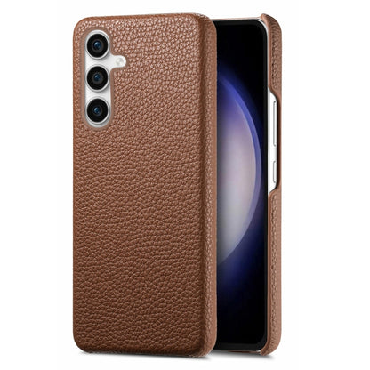 For Samsung Galaxy S23 FE 5G Litchi Oil Edge Leather Back Phone Case(Brown) by buy2fix