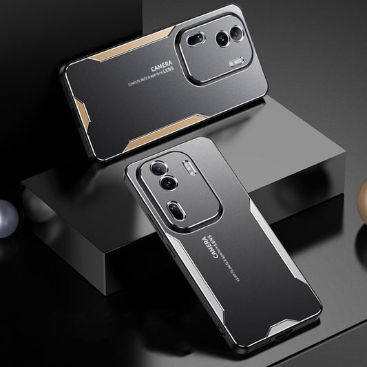 For OPPO Reno11 Pro Global Blade Series TPU Hybrid Metal Phone Case(Blue) - OPPO Cases by buy2fix | Online Shopping UK | buy2fix