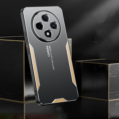 For OPPO A3 Pro China Blade Series TPU Hybrid Metal Phone Case(Gold) by buy2fix