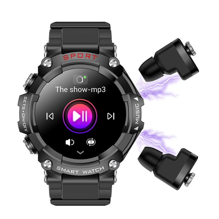 T96 1.52 inch Amoled Screen 2 in 1 Bluetooth Earphone Smart Watch(Black) by buy2fix