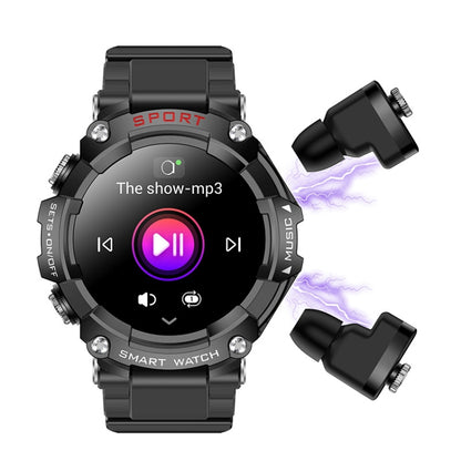 T96 1.52 inch Amoled Screen 2 in 1 Bluetooth Earphone Smart Watch(Black) by buy2fix