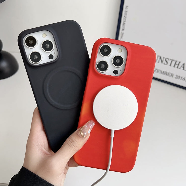 For iPhone 12 Pro MagSafe Thermal Sensor Discoloration Silicone Phone Case(Red) by buy2fix