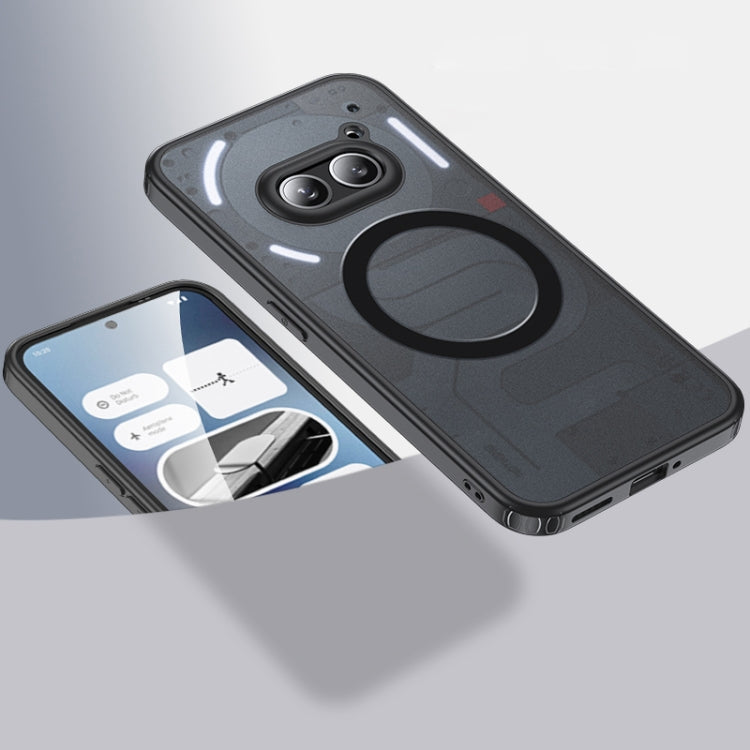 For Nothing Phone 2a MagSafe Armor Clear TPU Hybrid PC Phone Case(Scrub Black) - Nothing Cases by buy2fix | Online Shopping UK | buy2fix