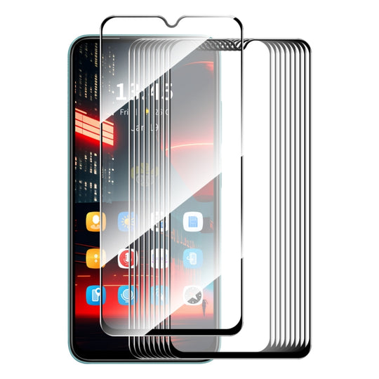 For vivo Y33e 10pcs ENKAY Full Glue High Aluminum-silicon Tempered Glass Film