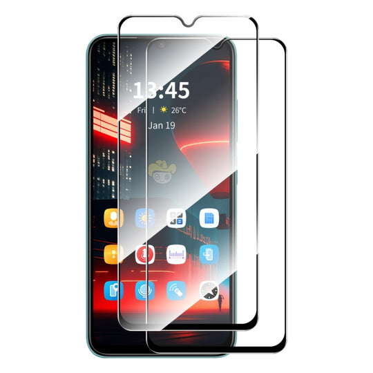 For Tecno Spark 9 Pro 2pcs ENKAY Full Glue High Aluminum-silicon Tempered Glass Film