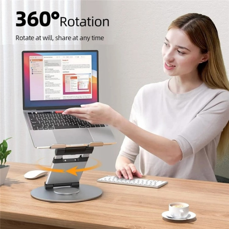 AS018-XS For 10-17 inch Device 360 Degree Rotating Adjustable Laptop Holder Desktop Stand(Grey) by buy2fix