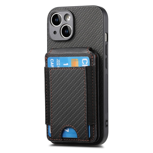 For iPhone 15 Pro Carbon Fiber Vertical Flip Wallet Stand Phone Case(Black) - iPhone 15 Pro Cases by buy2fix | Online Shopping UK | buy2fix