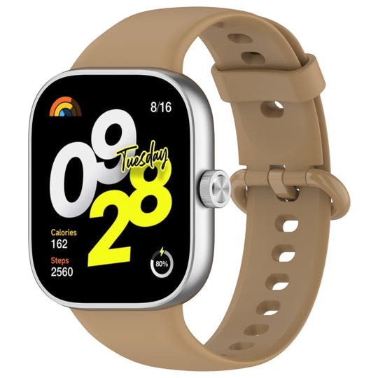 For Redmi Watch 6 / Watch 5 / Watch 4 Solid Color Colorful Buckle Silicone Watch Band(Coffee)