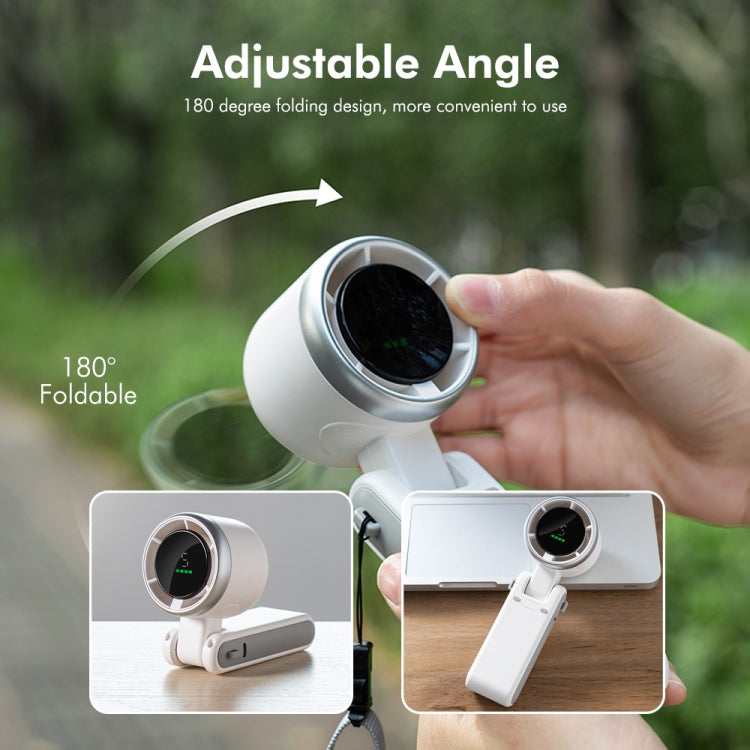 ENKAY Hat-Prince 3600mAh Battery Max 8H Cooling times Foldable Neck Turbo Fan with Digital Display(Black) by ENKAY